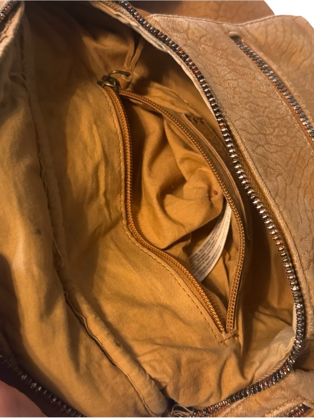 Free People Tan Leather Women's Crossbody Sling Shoulder Bag - Casual Everyday - Picture 5 of 6